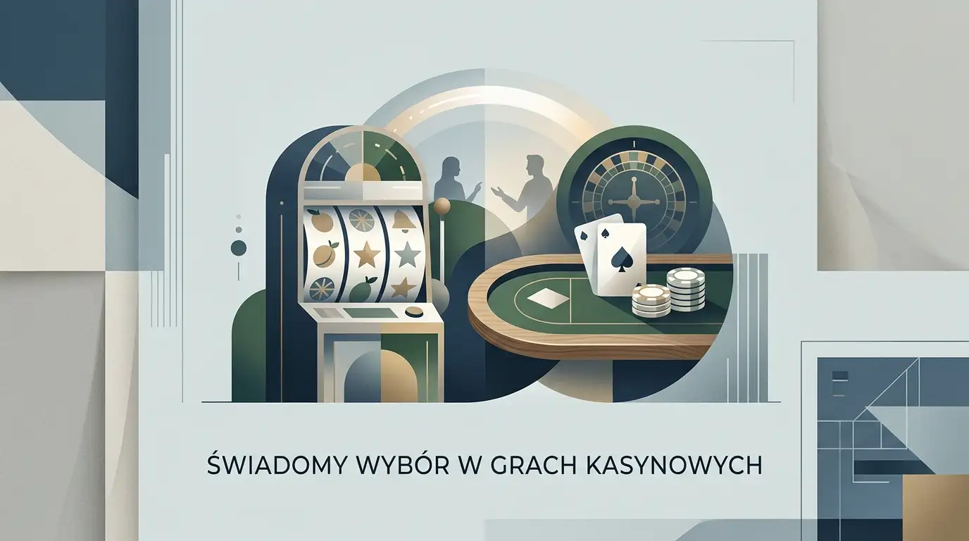 Ilustracja różnych kategorii gier kasynowych bez logotypów i interfejsów